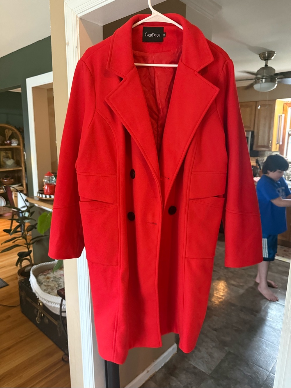Red ChouYatou double breasted coat